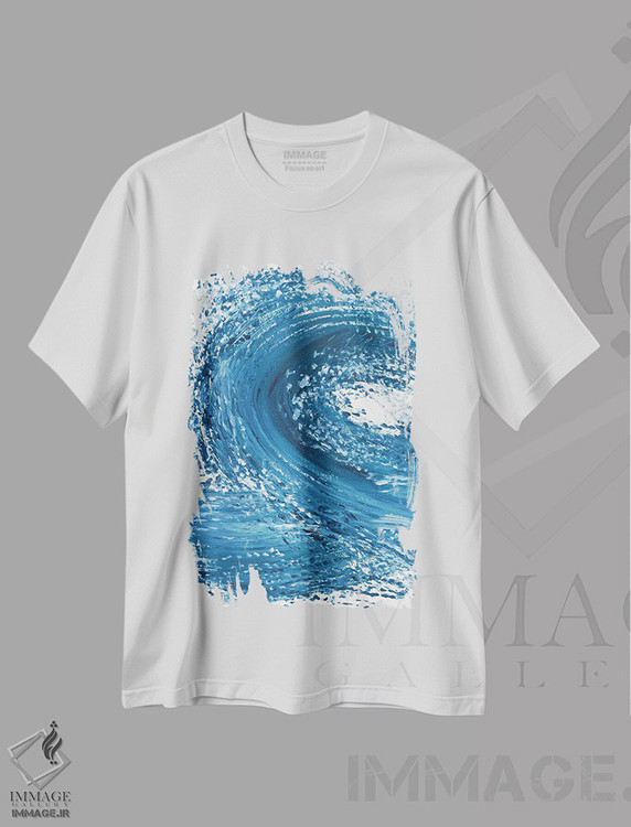 تیشرت طرح دار موج آبی I، آبستره اثر آنا اوز | immage.ir