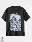 تیشرت طرح دار کوه های آبی در برف، آبستره اثر آنا اوز | فروشگاه ایماژ