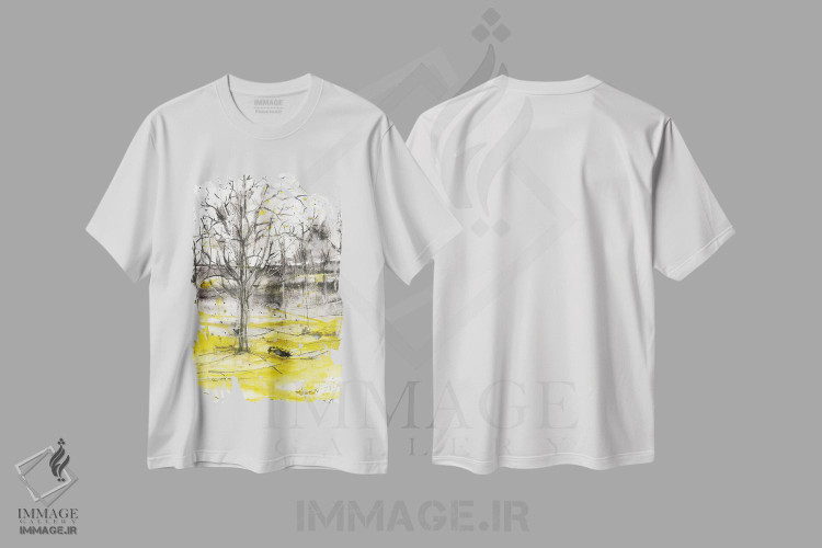تیشرت طرح دار منظرهٔ پاییزی، درختان، آبستره اثر آنا اوز | immage.ir
