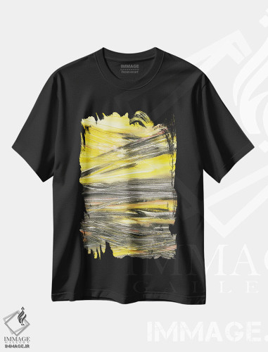 تیشرت طرح دار منظرهٔ انتزاعی غروب، آبستره اثر آنا اوز | فروشگاه ایماژ