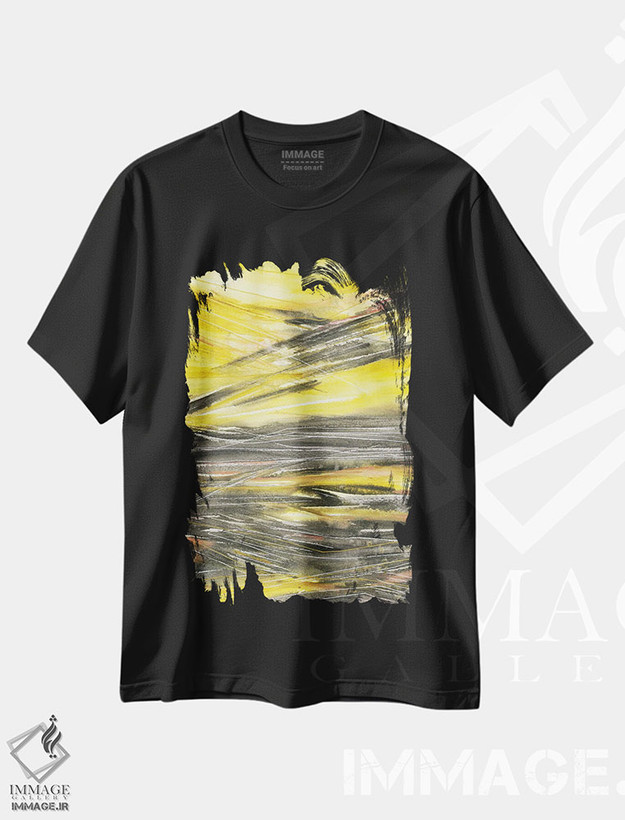 تیشرت طرح دار منظرهٔ انتزاعی غروب، آبستره اثر آنا اوز | فروشگاه ایماژ