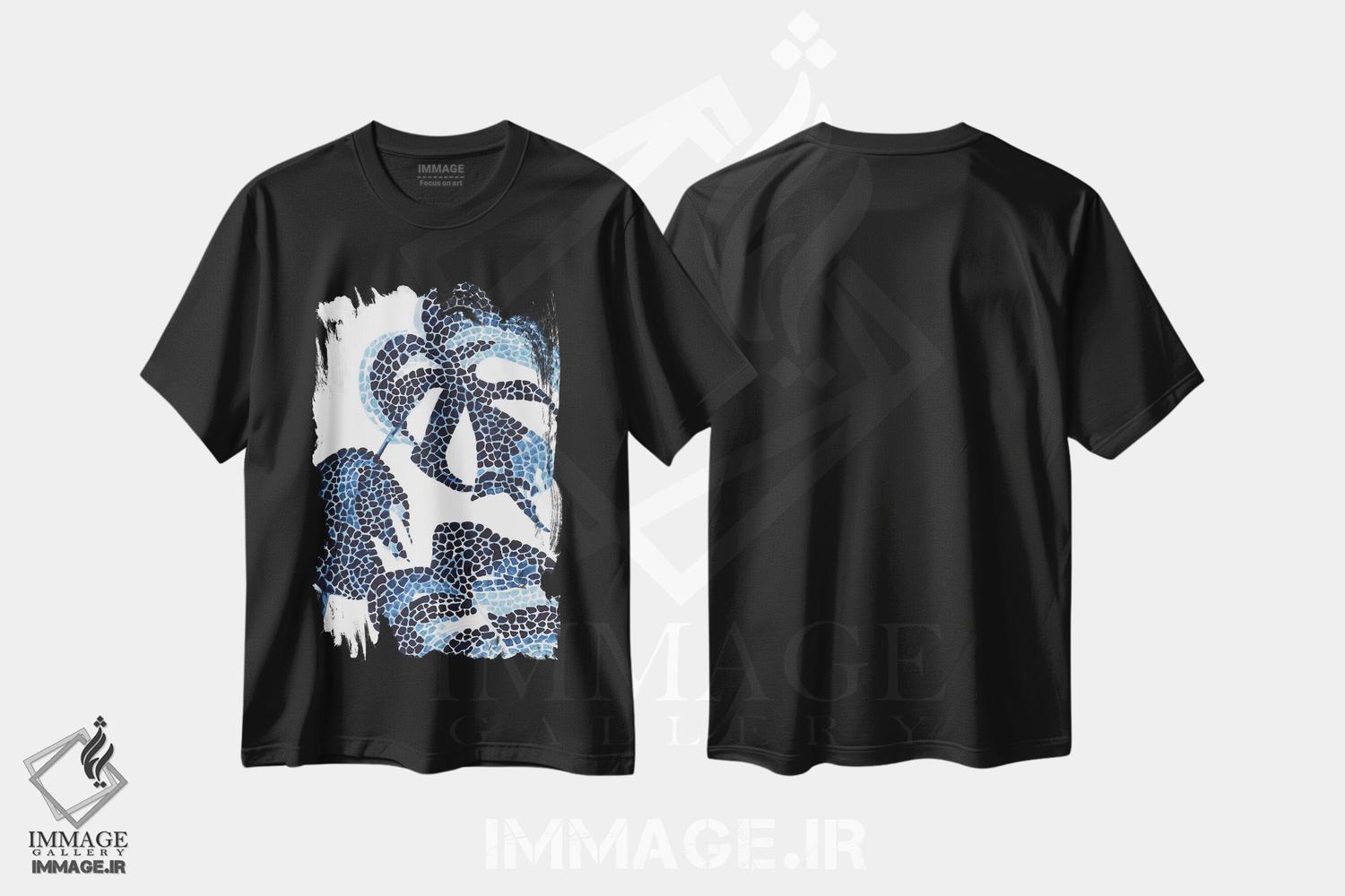 تیشرت طرح دار مونسترا آبی، آبستره اثر آنا اوز | فروشگاه ایماژ