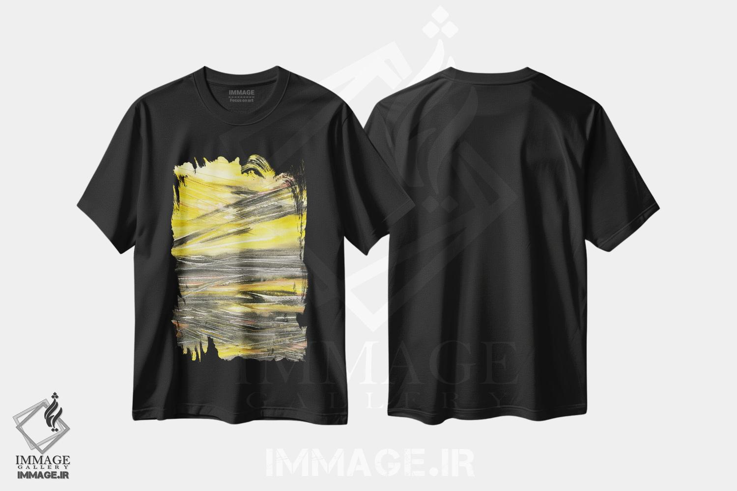 تیشرت طرح دار منظرهٔ انتزاعی غروب، آبستره اثر آنا اوز | فروشگاه ایماژ