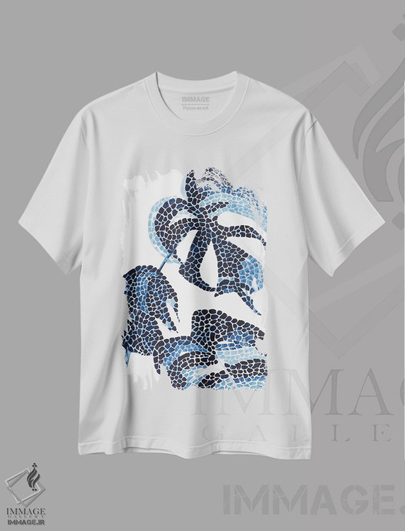 تیشرت طرح دار مونسترا آبی، آبستره اثر آنا اوز | immage.ir