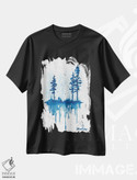 تیشرت طرح دار انعکاس درختان در دریاچه، تزئینی اثر آنا اوز | فروشگاه ایماژ