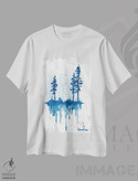تیشرت طرح دار انعکاس درختان در دریاچه، تزئینی اثر آنا اوز | immage.ir