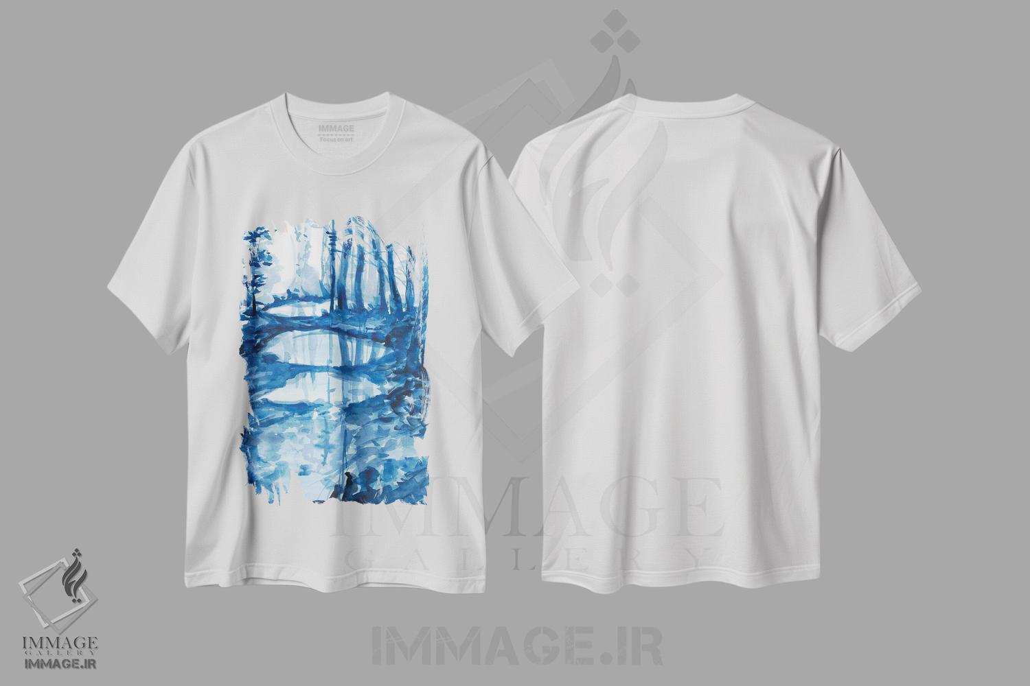 تیشرت طرح دار انعکاس درختان، مدیوم اثر آنا اوز | immage.ir