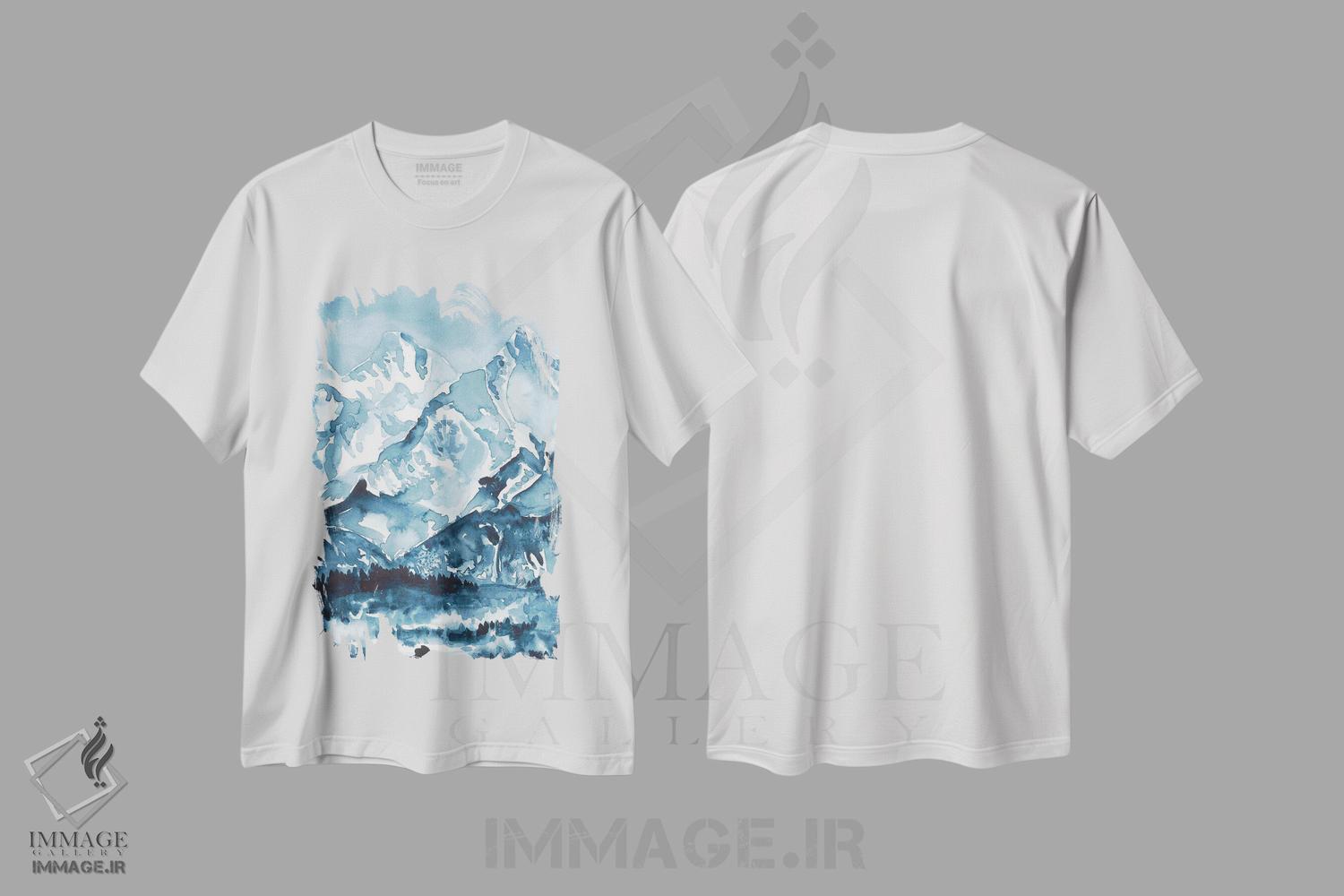تیشرت طرح دار کوه های آبی، مدیوم اثر آنا اوز | immage.ir