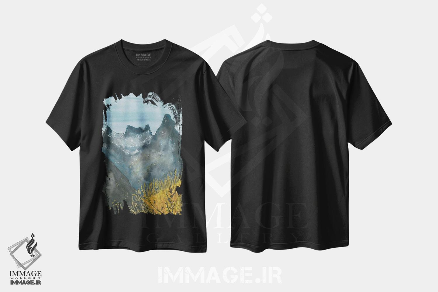 تیشرت طرح دار کوه های برفی آبی، مدیوم اثر آنا اوز | فروشگاه ایماژ