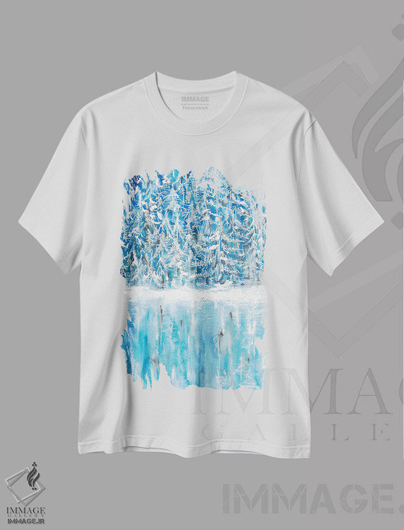 تیشرت طرح دار انعکاس زمستانی برفی شگفت انگیز، دکور تعطیلات اثر آنا اوز | immage.ir