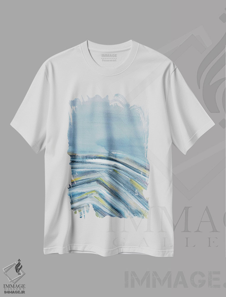 تیشرت طرح دار کوه رنگارنگ، آبستره اثر آنا اوز | immage.ir