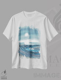 تیشرت طرح دار بازتاب در دریاچه، منظره آبی، آبستره اثر آنا اوز | immage.ir