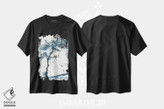 تیشرت طرح دار درخت آبی انتزاعی، منظره آبرنگ، آبستره اثر آنا اوز | فروشگاه ایماژ