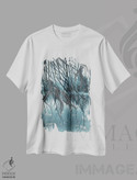 تیشرت طرح دار منظره آبی دریاچه، برگ های درخت، آبستره اثر آنا اوز | immage.ir