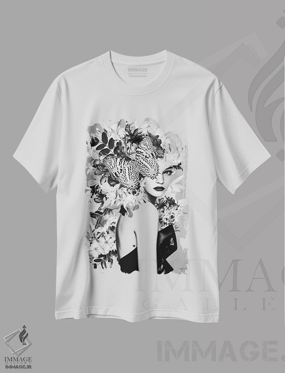 تیشرت طرح دار Chloé، هنر دیجیتال سیاه و سفید اثر آنا پائولا هوپه | immage.ir