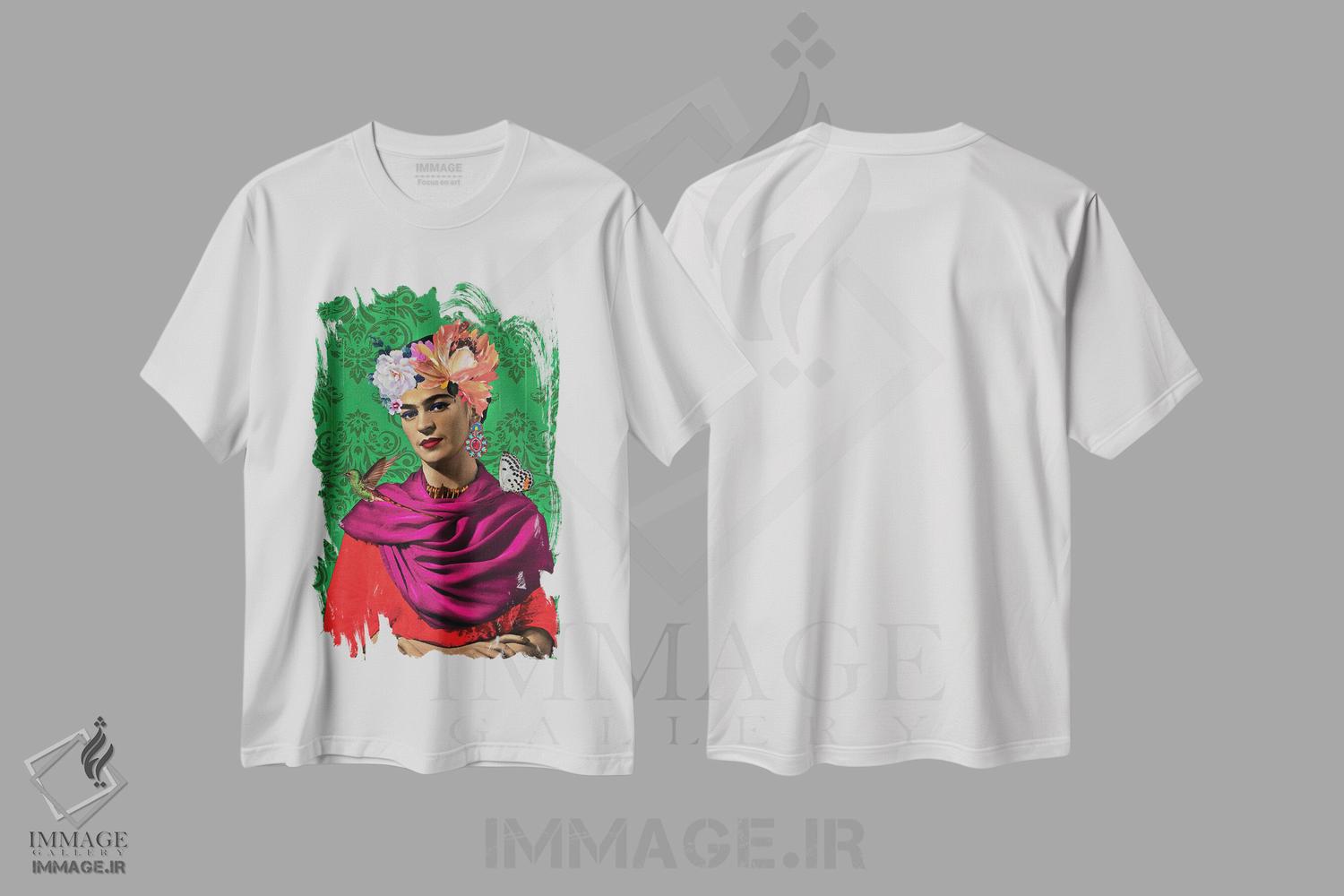 تیشرت طرح دار فریدا سبز، دکور بوهمی اثر آنا پائولا هوپه | immage.ir