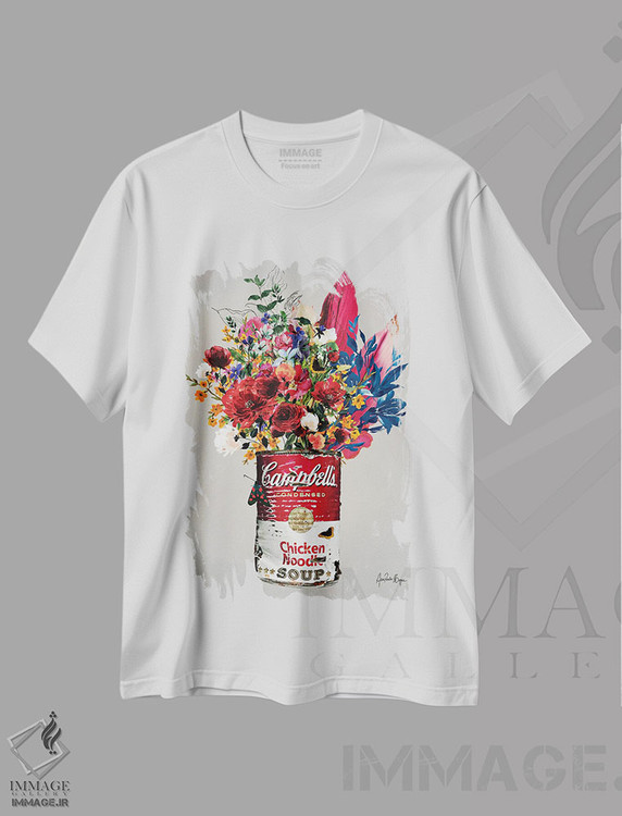 تیشرت طرح دار صورتی کمپبل، هنر فاخر معاصر اثر آنا پائولا هوپه | immage.ir