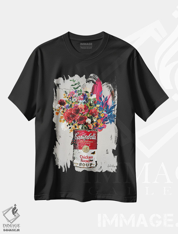 تیشرت طرح دار صورتی کمپبل، هنر فاخر معاصر اثر آنا پائولا هوپه | فروشگاه ایماژ