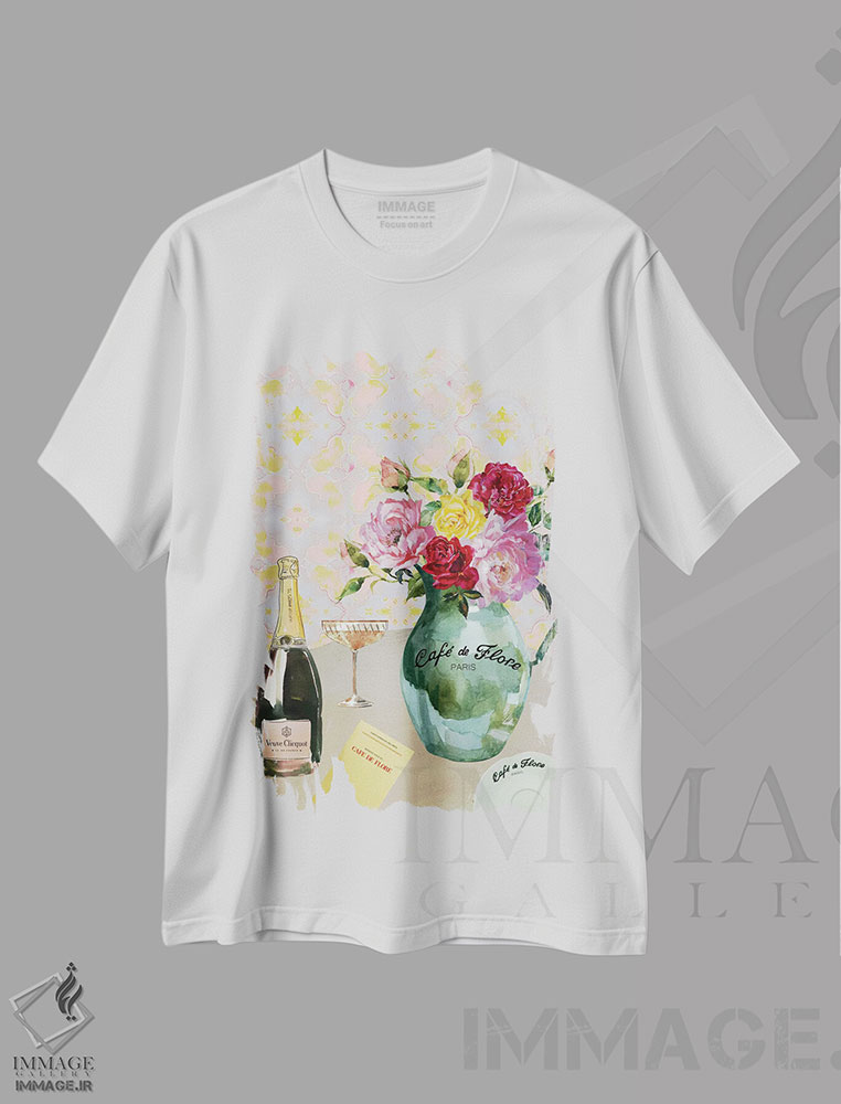 تیشرت طرح دار Café De Flore، تزئینی اثر آنا پائولا هوپه | immage.ir