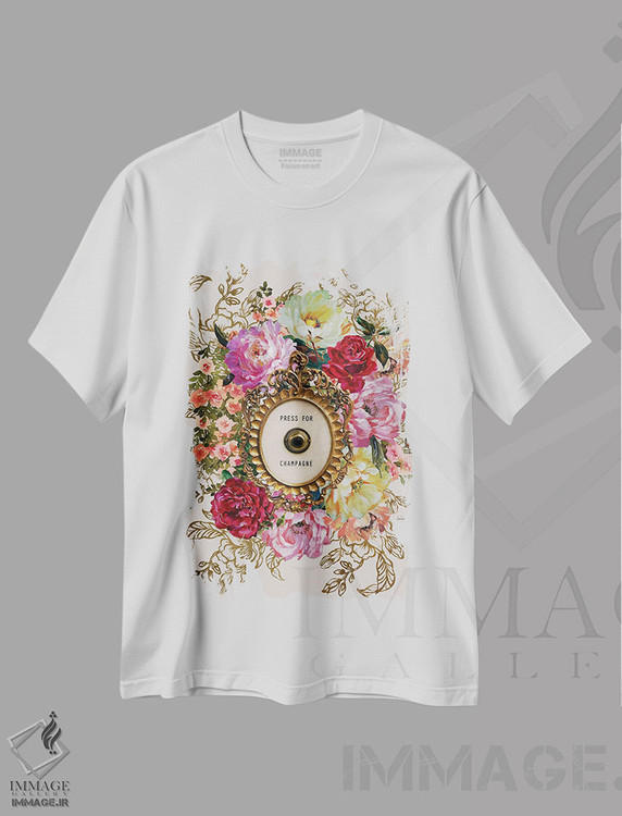 تیشرت طرح دار دکمه فشار برای شامپاین، تزئینی اثر آنا پائولا هوپه | immage.ir