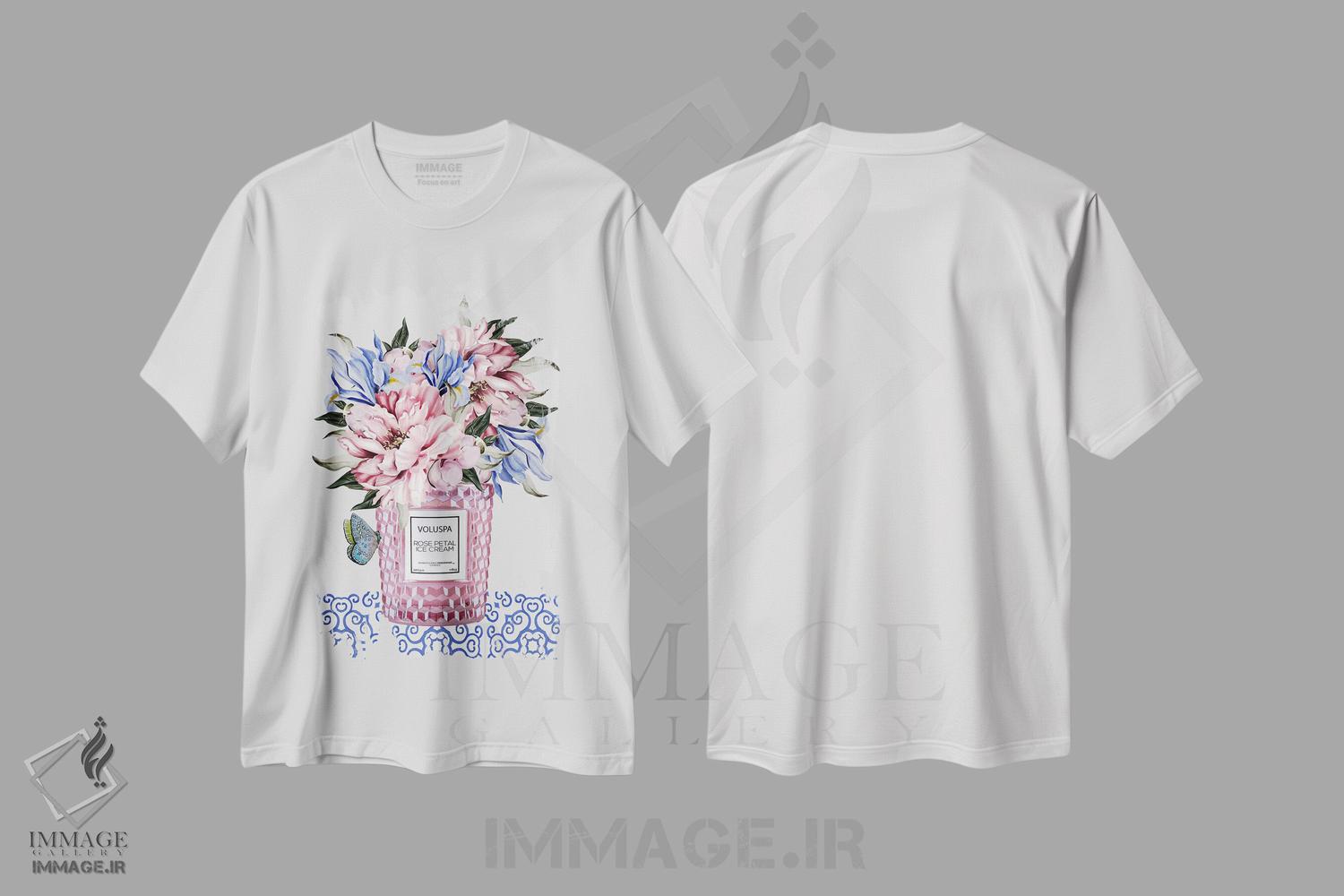 تیشرت طرح دار شمع با گل ها، تزئینی اثر آنا پائولا هوپه | immage.ir