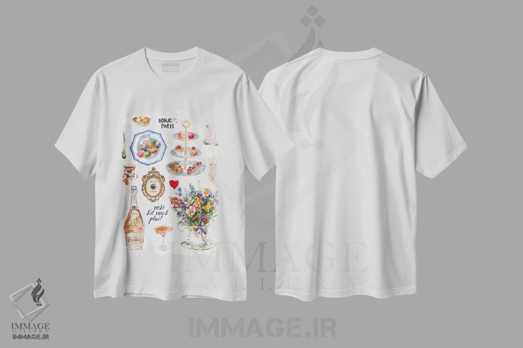 تیشرت طرح دار Rosé S'il Vous Plaît، تزئینی اثر آنا پائولا هوپه | immage.ir