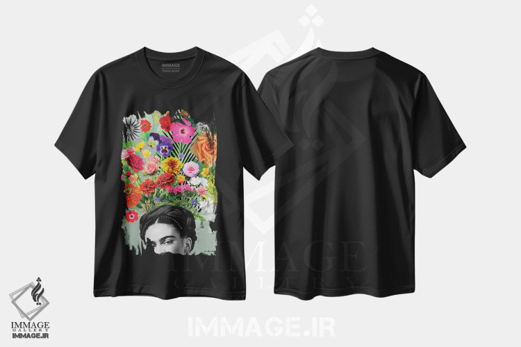 تیشرت طرح دار فریدا و فلور، تزئینی اثر آنا پائولا هوپه | فروشگاه ایماژ