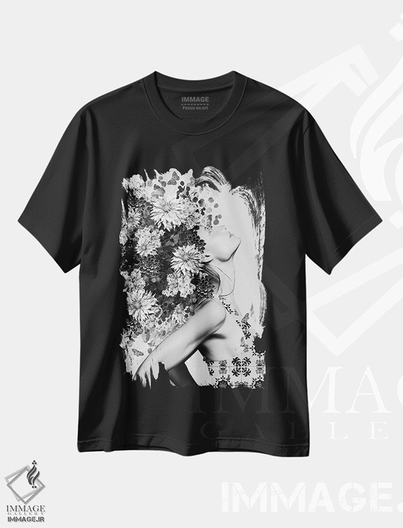 تیشرت طرح دار احساس می کنم، هنر تزئینی سیاه و سفید اثر آنا پائولا هوپه | فروشگاه ایماژ