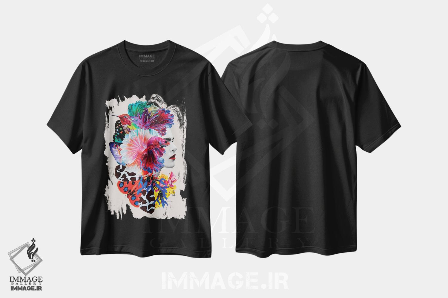 تیشرت طرح دار آنا و دریا، هنر دیجیتال اثر آنا پائولا هوپه | فروشگاه ایماژ