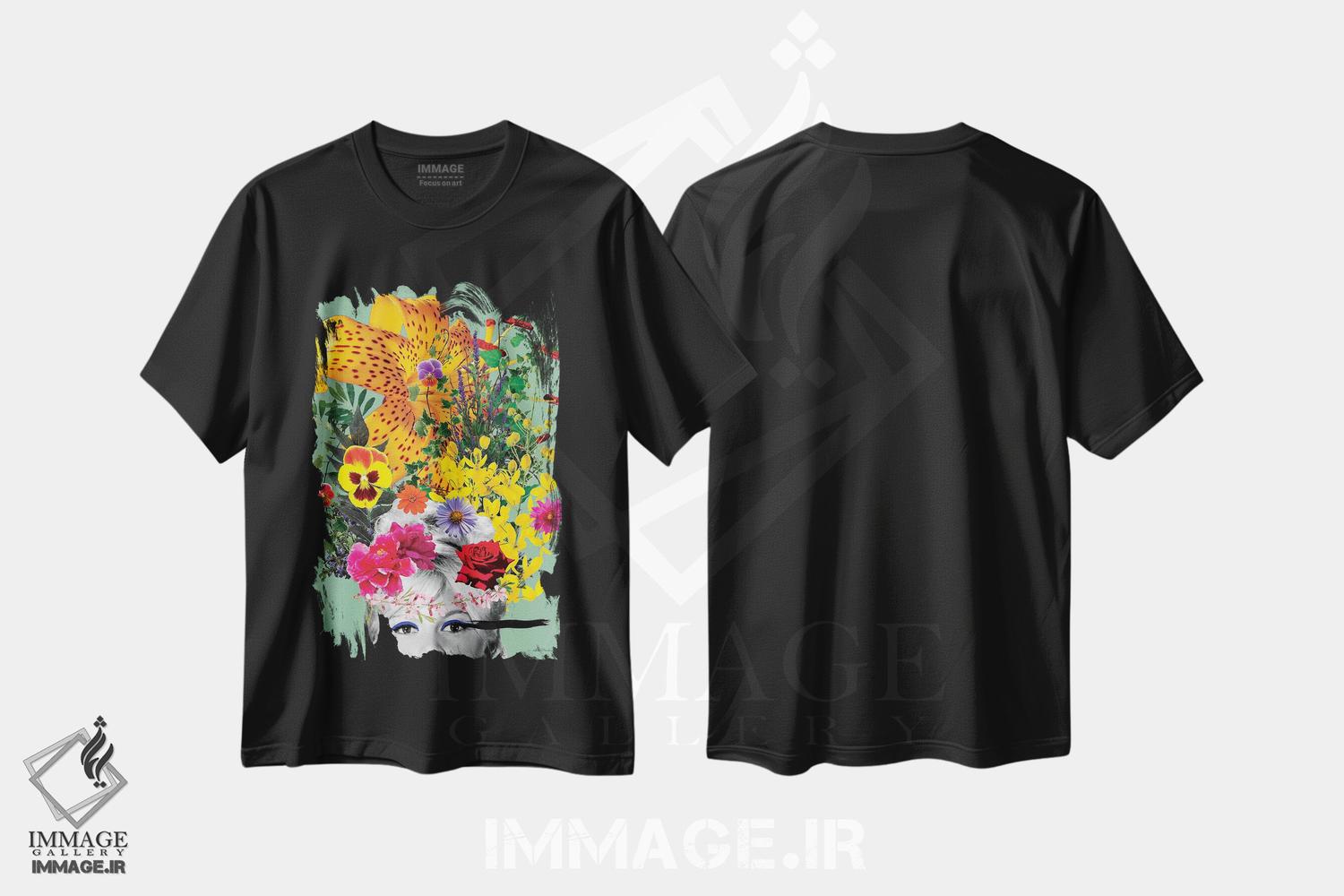 تیشرت طرح دار گل های باردو، تزئینی اثر آنا پائولا هوپه | فروشگاه ایماژ