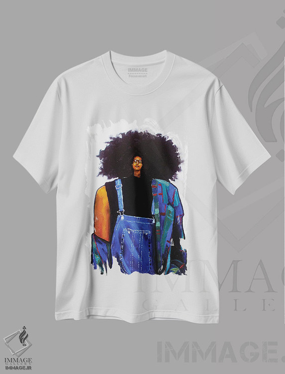 تیشرت طرح دار اولین - معلق در آسمان آبی، هنر آمریکایی آفریقایی تبار اثر آلو پروسپر | immage.ir