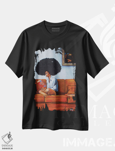 تیشرت طرح دار دوراهی من و من، هنر آمریکایی آفریقایی تبار اثر آلو پروسپر | فروشگاه ایماژ