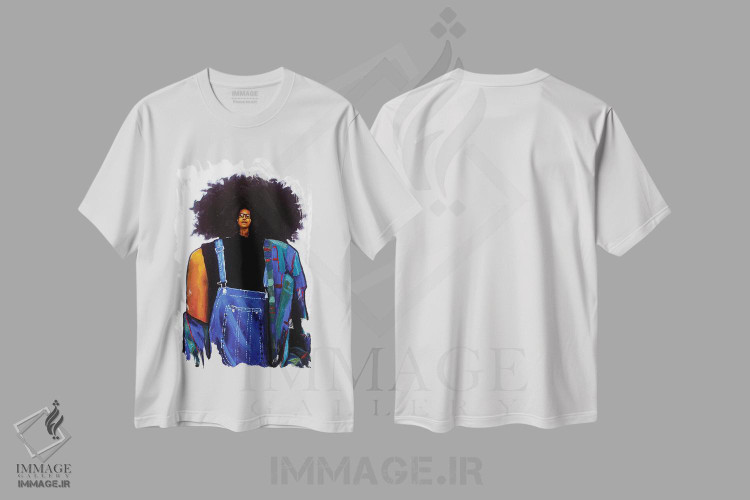 تیشرت طرح دار اولین - معلق در آسمان آبی، هنر آمریکایی آفریقایی تبار اثر آلو پروسپر | immage.ir