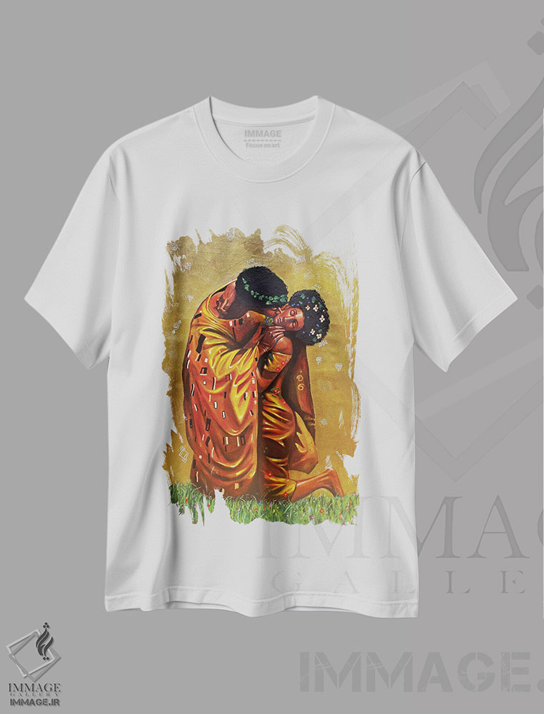 تیشرت طرح دار بوسه، هنر آمریکایی آفریقایی تبار اثر آلو پروسپر | immage.ir