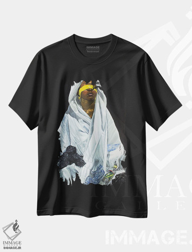 تیشرت طرح دار بی توجهی، هنر آمریکایی آفریقایی تبار اثر آلو پروسپر | فروشگاه ایماژ
