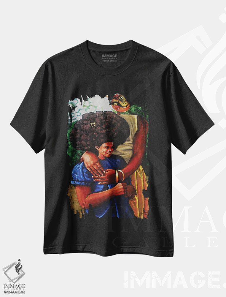 تیشرت طرح دار بگذار عشق باشد و عشق بود، دکور آفریقایی اثر آلو پروسپر | فروشگاه ایماژ