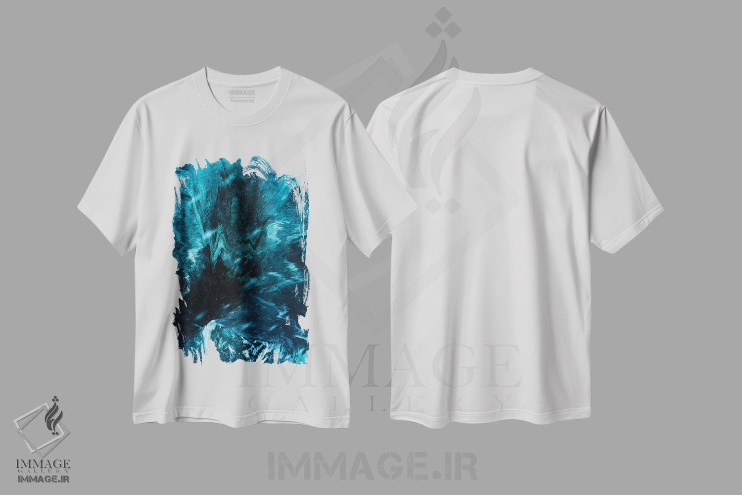 تیشرت طرح دار کیمرا آبی اثر آدام پریستر | immage.ir