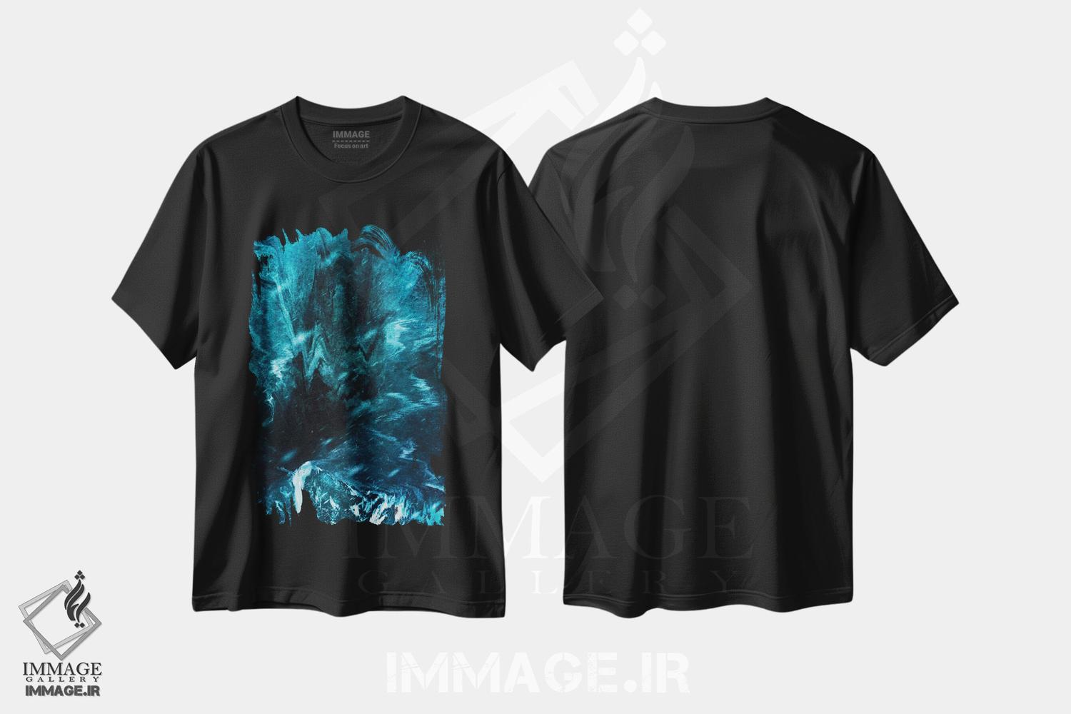 تیشرت طرح دار کیمرا آبی اثر آدام پریستر | فروشگاه ایماژ