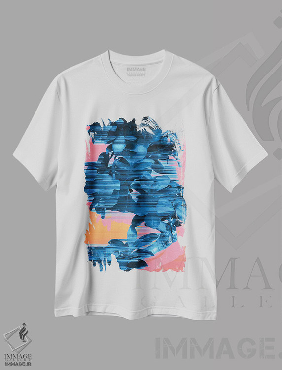 تیشرت طرح دار درخت آبی سریع، آبستره اثر آدام پریستر | immage.ir