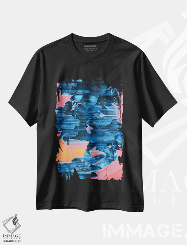 تیشرت طرح دار درخت آبی سریع، آبستره اثر آدام پریستر | فروشگاه ایماژ