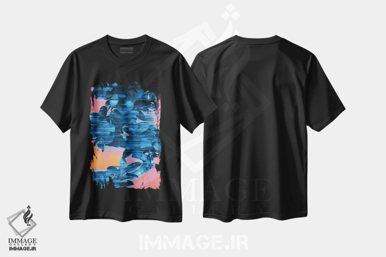 تیشرت طرح دار درخت آبی سریع، آبستره اثر آدام پریستر | فروشگاه ایماژ