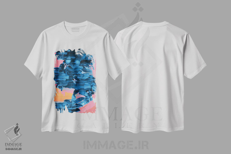تیشرت طرح دار درخت آبی سریع، آبستره اثر آدام پریستر | immage.ir