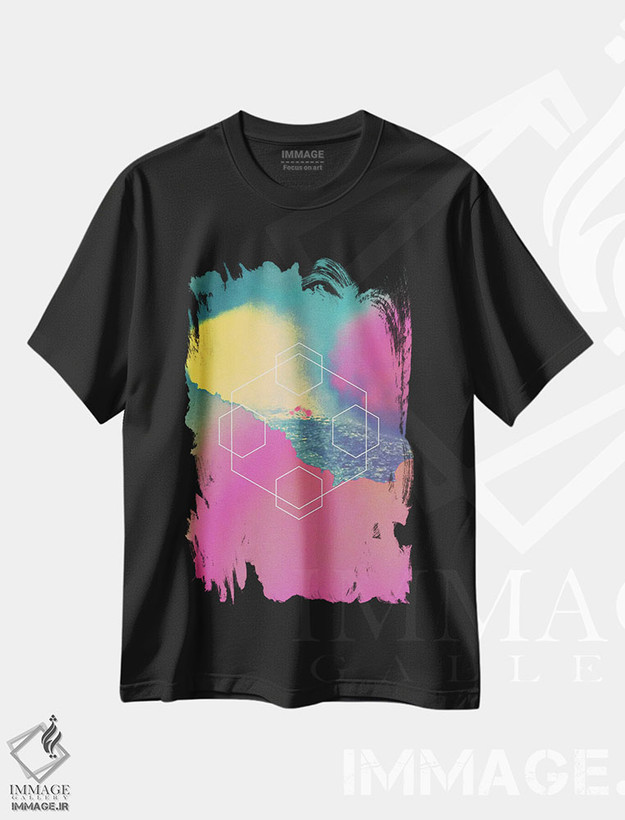تیشرت طرح دار جریان ها اثر آدام پریستر | فروشگاه ایماژ