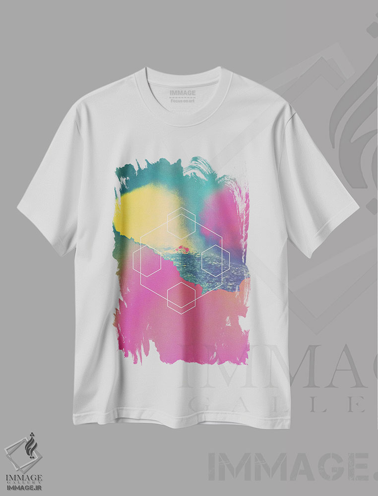 تیشرت طرح دار جریان ها اثر آدام پریستر | immage.ir