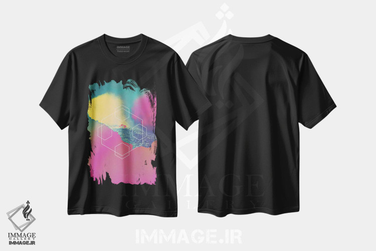 تیشرت طرح دار جریان ها اثر آدام پریستر | فروشگاه ایماژ