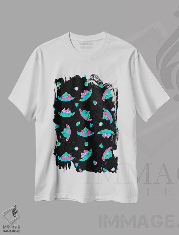 تیشرت طرح دار بشقاب موز میان ستاره ای، هنر فاخر معاصر اثر آدام پریستر | immage.ir