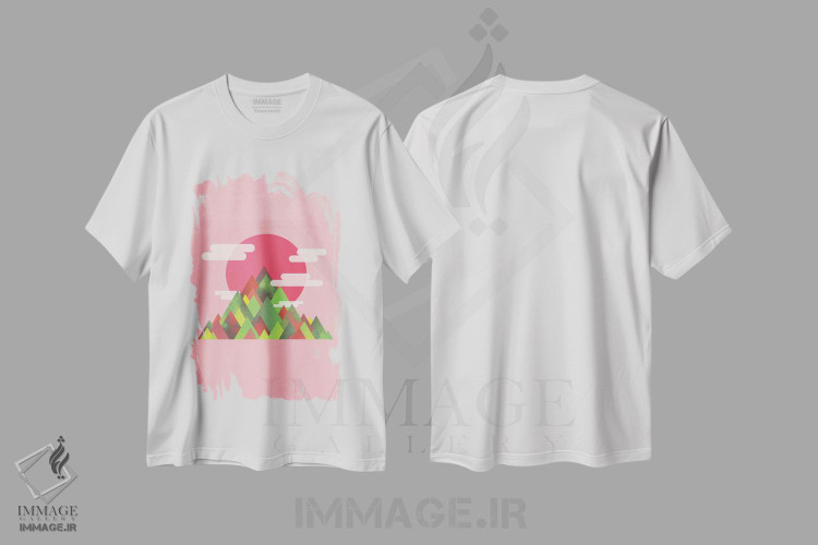 تیشرت طرح دار قله های صورتی، تزئینی اثر آدام پریستر | immage.ir