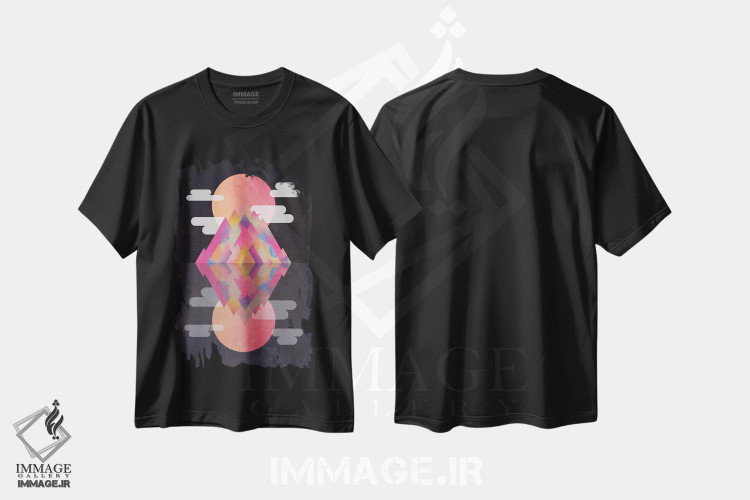 تیشرت طرح دار بازتاب، آبستره اثر آدام پریستر | فروشگاه ایماژ