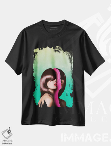تیشرت طرح دار موهای دوشاخه شده، هنر دیجیتال اثر آدام پریستر | فروشگاه ایماژ