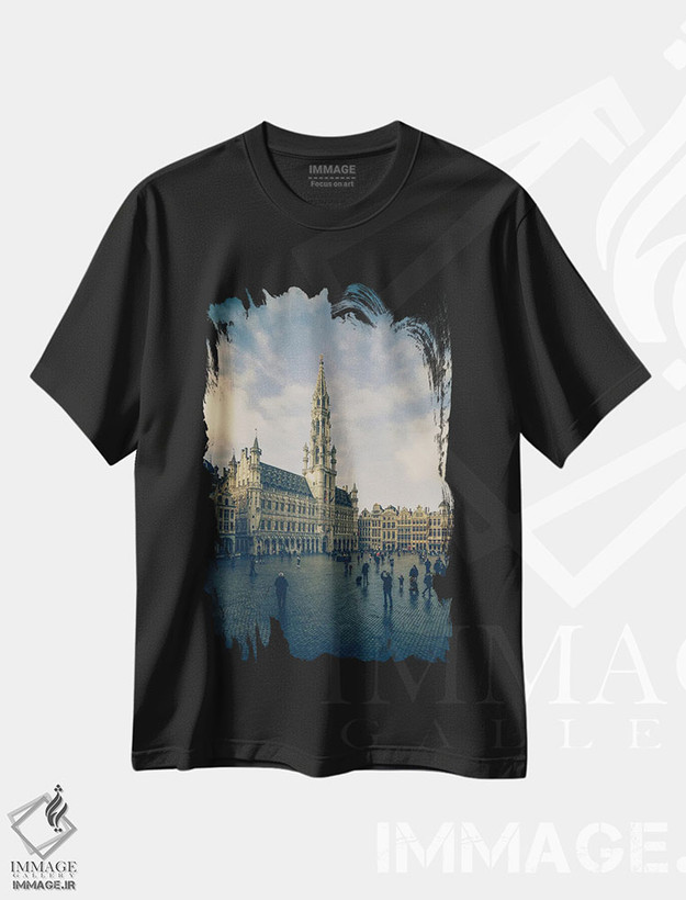 تیشرت طرح دار بروکسل I، مدیوم اثر آلساندرو پاسرینی | فروشگاه ایماژ